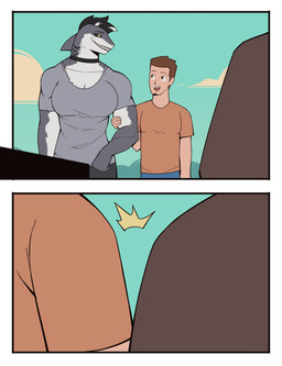 ambiguous_form ambiguous_gender anthro black_bottomwear black_choker black_clothing black_hair black_jewelry black_necklace black_sclera blue_bottomwear blue_clothing blue_shirt blue_topwear bottomwear breasts brown_eyes brown_hair censor_bar choker closed_smile clothed clothed_anthro clothed_male clothing cloud collarbone countershade_arms countershade_face countershade_neck countershade_torso countershading day entwined_arms eye_contact fin front_view fully_clothed fully_clothed_anthro fully_clothed_male gills grey_body group gynomorph hair hand_on_another's_arm head_fin head_turned intersex jewelry looking_at_another looking_down looking_down_at_another looking_up_at_another male mouth_closed multicolored_body muscular muscular_anthro neck_gills necklace open_mouth open_smile outside red_tongue shirt sky small_comic smile smiling_at_another snout tan_clothing tan_shirt tan_topwear teal_sky thin_eyebrows tongue toothy_grin topwear trio two_tone_body white_hair white_sclera yellow_eyes bonnymama7 dylan_(bonnymama7) shark_gal_(bonnymama7) aquatic fish human mammal shark 2025 absurd_res comic digital_drawing_(artwork) digital_media_(artwork) first_page half-length_portrait hi_res portrait