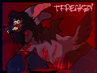 angry anthro big_ears blood bodily_fluids bound fangs female leaning leaning_forward lying on_front raised_tail restrained_arms restrained_legs restraints solo tail teeth wings wounded yellow_sclera tfrekz brooke_(tfrekz) bat mammal 4:3 hi_res