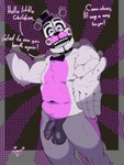 anthro bodily_fluids dripping foreskin genital_fluids genitals humanoid_genitalia humanoid_penis machine male nipples penis precum precum_drip slightly_chubby solo text zivnny_(artist) five_nights_at_freddy's scottgames sister_location funtime_freddy_(fnafsl) animatronic bear mammal robot 3:4 absurd_res english_text hi_res