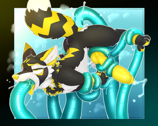 anal anal_penetration animal_genitalia animal_penis anus balls big_penis butt canine_genitalia canine_penis erection fangs feet feral fur genitals hair knot male nude open_mouth oral oral_penetration pawpads paws penetration penis restrained restrained_by_tentacles sex simple_background solo tail teeth tentacle_in_ass tentacle_in_mouth tentacle_penetration tentacle_sex tentacles toes tongue yellow_eyes yellow_penis backsash anubis_(backsash) canid canine canis mammal wolf 2026 digital_media_(artwork) hi_res