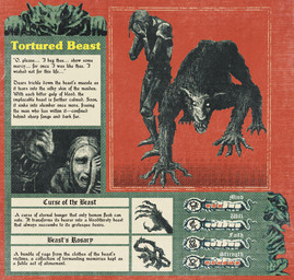 after_transformation all_fours armor bodily_fluids claws corruption crying death dialogue drooling duo female feral fur hair horror_(theme) killing male open_mouth red_background saliva sharp_teeth simple_background snarling snout stats story_in_picture tears teeth text plastiboo vermis_(plastiboo) vermis_iii human mammal monster english_text official_art