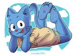 5_toes anthro barefoot clothing feet humanoid_feet male plantigrade soles solo toes tongue tongue_out whiskers young young_anthro luckymax2012 cartoon_network the_amazing_world_of_gumball gumball_watterson domestic_cat felid feline felis mammal 2018 hi_res signature