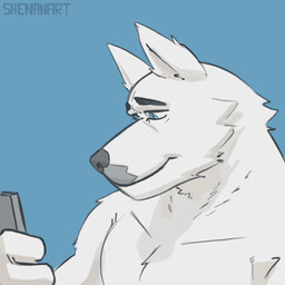 abs anthro antler_headband armpit_tuft blue_eyes blush bodily_fluids breathing cellphone clothed clothing duo ear_twitch electronics fur genital_fluids genitals imminent_sex jockstrap jockstrap_only leaking_precum leaking_through_clothing leaking_through_jockstrap male male/male muscular muscular_anthro muscular_male on_ground orange_eyes penis phone photo_shoot pose posing_for_picture precum selfie smartphone tail tan_body tan_fur throbbing throbbing_penis topless topless_anthro topless_male underwear underwear_only white_body white_fur shenanart doug_(shenanart) steph_(shenanart) canid canine canis domestic_dog mammal nordic_sled_dog spitz 1:1 animated
