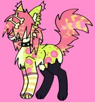 ambiguous_gender armwear clothing collar coontail_hair ear_piercing ear_tuft feral footwear leopard_spots paws piercing socks solo sparklefur spiked_collar spikes spots tail tuft jackrabbit_(artist) canid canine canis domestic_dog mammal 2024 hi_res