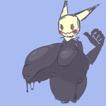 anthro big_breasts bodily_fluids breasts female inverted_nipples lactating leaking_milk milk nipples nippples smile solo nucr4r nintendo pokemon generation_7_pokemon mimikyu pokemon_(species) 1:1 hi_res