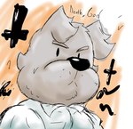 anthro grey_body hairy male muscular muscular_male ryan_(ugly-rat15508) serious_face solo text ugly-rat15508 canid canine canis domestic_dog mammal