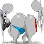 big_breasts big_butt breasts butt duo female huge_butt not_furry thick_thighs wide_hips denizen1414 american_dad roger_smith alien alien_humanoid humanoid roswell_grey 1:1 hi_res