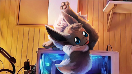 computer detailed_background electronics feral fluffy licking pawpads paws personal_grooming solo tongue tongue_out yoga blitzdrachin conditional_dnp nintendo pokemon canid eevee generation_1_pokemon mammal pokemon_(species) 2023 digital_media_(artwork) digital_painting_(artwork) painting_(artwork) shaded soft_shading
