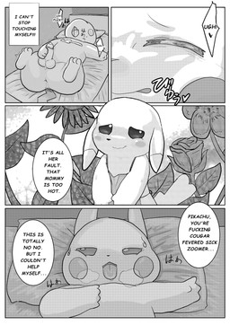 anus balls bed_sheet bedding bedroom bodily_fluids cum dialogue duo erection female feral flower genital_fluids genitals male male/female masturbation moan penis plant profanity sweat tail text ganghandog nintendo pokemon pokemon_pokopia peakychu generation_1_pokemon pikachu pokemon_(species) comic english_text hi_res monochrome right_to_left
