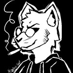 1:1 2020 anthro atomic_cat black_and_white black_background cigarette clothing domestic_cat egoism eyewear felid feline felis female glasses hoodie low_res mammal max_stirner monochrome nonbinary_(lore) opaque_glasses sam_corenthal simple_background smug solo topwear whiskers
