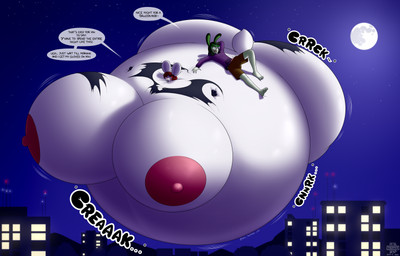 3_toes 5_fingers air_inflation anthro areola areola_expansion belly belly_expansion big_areola big_belly big_breasts big_butt big_nipples black_hair body_inflation bottomwear breast_expansion breasts buckteeth building bulge butt butt_expansion clothed clothing duo expansion eyewear feet female fingers floating fur genitals glasses gloves green_body green_eyes green_fur green_nose hair handwear huge_areola huge_belly huge_breasts huge_butt huge_nipples hyper hyper_areola hyper_belly hyper_breasts hyper_butt hyper_inflation hyper_nipples immobile inflation larger_female lying male moon night nipple_expansion nipples on_back open_mouth outside penis pink_nipples pink_penis red_eyes red_hair red_nose shirt shorts size_difference sky smaller_male star starry_sky sunken_head sunken_limbs tail teeth text toes topwear torn_clothing torn_shirt torn_topwear wearing_glasses white_body white_fur day-tripper-guy lagomorph leporid mammal rabbit 2025 english_text hi_res shaded