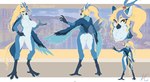 2023 4_claws 4_fingers 4_toes anisodactyl anthro arms_bent avian avian_feet beak biped bird blonde_hair blue_arms blue_beak blue_body blue_claws blue_ears blue_feathers blue_feet blue_hair blue_toe_claws blue_toes blue_wings breasts claws eye_through_hair eyebrow_through_hair eyebrows eyelashes eyelashes_through_hair facial_markings feather_tuft feathers featureless_breasts featureless_crotch feet female female_anthro fingers full-length_portrait hair head_markings hi_res lc79510455 lidigeneer_(lidigeneer) long_hair looking_at_viewer markings model_sheet multicolored_body multicolored_hair multiple_poses neck_tuft non-mammal_breasts photo_background photography_(artwork) portrait pose signature solo standing straight_legs tail tail_feathers talons three-quarter_view toe_claws toes translucent translucent_hair tuft two_tone_body two_tone_hair white_body winged_arms wings