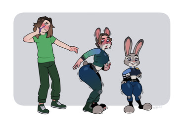 anthro belt big_butt bottomwear breast_growth breasts brown_hair butt butt_expansion clothed clothing expansion female footwear fur gender_transformation goo_transformation green_clothing green_shirt green_topwear grey_body grey_fur growth hair hand_on_breast human_to_anthro male mtf_transformation open_mouth pants purple_eyes shirt shoes short_stackification shortstack shortstack_female shrinking simple_background size_transformation smile solo species_transformation surprised tail tf_into_fictional_character three_frame_sequence topwear transformation transformation_sequence white_background blackshirtboy disney zootopia judy_hopps european_rabbit human lagomorph leporid mammal oryctolagus rabbit 2025 absurd_res digital_media_(artwork) hi_res sequence