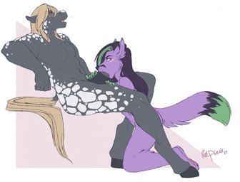 animal_genitalia animal_penis anthro black_penis blush deep_throat duo equine_genitalia equine_penis erection fellatio female female_penetrated fur genitals kneeling male male/female male_penetrating male_penetrating_female markings nude open_mouth oral oral_penetration penetration penile penis sex spots spotted_body spotted_fur redpixie rome_(feuerfrei) canid canine equid equine horse mammal 2017