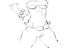 action_pose anthro bandeau breasts clothing dagger female holding_object holding_weapon melee_weapon pose solo topwear under_boob weapon smekbo dog_knight_rpg rory_(ceehaz) canid canine canis dobermann domestic_dog mammal pinscher 2d_animation animated frame_by_frame monochrome short_playtime