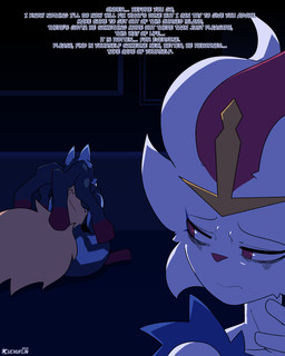 anthro black_body black_fur blue_body blue_fur dialogue duo femboy fur male red_body red_fur sitting standing text white_body white_fur cuchuflin nintendo pokemon cinder_(cuchuflin) rio_(cuchuflin) cinderace generation_6_pokemon generation_8_pokemon mega_evolution mega_lucario pokemon_(species) 2025 absurd_res comic english_text hi_res