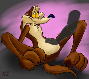 3_toes abstract_background anthro arm_support arm_tuft athletic athletic_anthro athletic_male back_tuft backward_arm_support belly belly_pat belly_rub bent_legs big_belly biped black_eyes black_nose brown_body brown_fur brown_toe_claws butt butt_from_the_front calf_tuft casual_nudity chest_tuft claws close-up countershade_butt countershade_feet countershade_fur countershade_legs countershade_torso countershading curled_tail disembodied_hand duo ears_back ears_down eyebrows featureless_butt featureless_crotch feet fluffy fluffy_chest fluffy_tail foot_focus fur half-closed_eyes head_tuft humanoid_feet humanoid_heel knee_tuft knees_up leg_tuft looking_pleasured looking_up_at_another lying male monobutt multicolored_body multicolored_fur narrowed_eyes navel_line nude on_back paws pecs pivoted_ears plantigrade pose raised_toes ribs shoulder_tuft sitting skinny skinny_anthro skinny_male slim slim_anthro slim_male smile smiling_at_viewer soles solo_focus spread_legs spread_thighs spreading tail tan_belly tan_body tan_eyebrows tan_fur toe_claws toes tuft two_tone_body two_tone_fur wide_eyed wide_hips yellow_sclera stevethedragon looney_tunes warner_brothers wile_e._coyote canid canine canis coyote mammal 2014 colored dated detailed digital_drawing_(artwork) digital_media_(artwork) digital_painting_(artwork) painting_(artwork) pinup shaded signature sketch