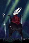 anthro big_butt black_body butt clothed clothing female huge_butt no_underwear rear_view solo weapon lowkey hollow_knight team_cherry hornet_(hollow_knight) arthropod hi_res