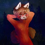 anthro blush blush_lines forest forest_background fur hair male nature nature_background nipples nude orange_eyes outside plant red_body red_fur solo tree warm_lighting twinkworshiper8 lil_weenie_(character) ailurid mammal red_panda 1:1 absurd_res hi_res warm_colors