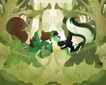animal_genitalia animal_penis anus balls black_anus black_balls black_body black_fur black_penis black_tail blue_eyes bodily_fluids brown_grass brown_hair brown_mane brown_tail butt covering_nose cutie_mark duo equine_anus equine_genitalia equine_penis eyes_watering falling_leaves fangs fart fart_cloud fart_fetish farting_at_viewer farting_together feral fetlocks fist_bump flower fluffy fluffy_chest forest forest_background fur gaping gaping_anus genitals gesture grass green_anus green_balls green_body green_fur green_hair green_mane green_penis green_stripes green_tail hair high_five holding_nose hooves horn leaf male male/male male_feral mane markings multicolored_body multicolored_fur multicolored_hair multicolored_mane nature nature_background outside penis pink_horn plant purple_eyes raccoon_tail raised_hindleg raised_leg shield skunk_tail smelly smile smiling_at_another smiling_at_each_other smiling_at_partner squirrel_tail stink_fumes story_included striped_hair striped_markings striped_tail stripes tail tail_markings tears teeth text tongue tongue_out tree two_tone_body two_tone_fur two_tone_hair two_tone_mane two_tone_tail unicorn_horn watery_eyes white_body white_fur white_hair white_mane white_stripes wilted_plant wilting wilting_flowers winged_arms wings euspuche hasbro my_little_pony mythology fan_character jareth_guardstripe pine_thunderoak equid equine horse hybrid mammal mephitid mythological_creature mythological_equine pegasus pony skunk unicorn 5:4 colored digital_media_(artwork) hi_res story story_in_description