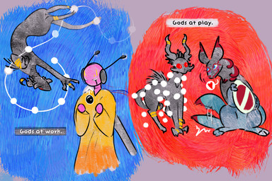 ambiguous_gender anklet antenna_wire black_body blue_eyes blush bodily_fluids bracelet claws clothing eyes_closed feral floating frill_(anatomy) gem gold_(metal) golden_markings group heart_symbol horn jewelry leaning leaning_forward markings metal pearl_(gem) pearl_(rain_world) pink_body red_eyes red_markings ringed_eyes robe simple_background sitting smile speech_bubble standing string sweat sweatdrop symbol tail tail_motion tailwag text trio upside_down wire kayw2324 rain_world videocult fan_character five_pebbles_(rain_world) inv_(rain_world) humanoid iterator_(rain_world) scavenger_(rain_world) slugcat 3:2 absurd_res english_text hi_res sketch