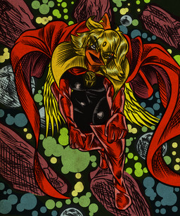 5_fingers anthro armwear blonde_hair breasts cape clothing cosmic_background cosplay crossover_cosplay detailed_background elbow_gloves feathered_wings feathers female fingers gloves hair handwear looking_at_viewer open_mouth open_smile orange_body orange_scales scales smile solo space space_background style_emulation wings banco cavemanon_studios marvel snoot_game adam_warlock amber_(snoot_game) prehistoric_species pterosaur reptile scalie 2024 5:6 crossover digital_drawing_(artwork) digital_media_(artwork) hi_res
