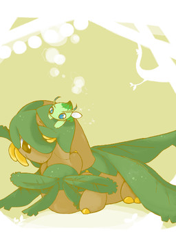 1_toe 2_toes 3_fingers 4_wings ambiguous_gender antennae_(anatomy) banana black_body black_markings blue_eyes blue_markings brown_body brown_eyes carrying_another colored_nails eye_markings eyes_closed featureless_feet feet feral fingers food fruit green_body green_markings group hug leaf long_neck lying markings multi_wing nails on_front on_head plant size_difference smile sparkles toenails toes tree trio wings yellow_nails yellow_toenails michi_runi nintendo pokemon celebi dinosaur elemental_creature flora_fauna generation_2_pokemon generation_3_pokemon legendary_pokemon pokemon_(species) prehistoric_species reptile saurischian sauropod sauropodomorph scalie tropius 3:4 digital_media_(artwork)