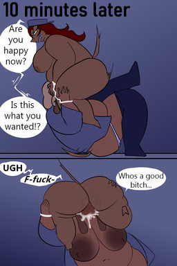 age_difference anthro areola balls big_areola big_breasts big_butt bottomwear bottomwear_down breasts butt clothed clothing dark_areola dialogue duo face_fucking female genitals gynomorph gynomorph/female huge_breasts huge_butt intersex intersex/female irrumatio mature_anthro mature_female obese obese_female obese_gynomorph obese_intersex oral overweight overweight_female overweight_gynomorph overweight_intersex panties panties_down pants pants_down partially_clothed penile penis_in_mouth sex text tongue tongue_on_balls tongue_out underwear underwear_down oxkingky diana_boar_(oxkingky) dorothy_b_hound canid canine canis domestic_dog mammal suid suine sus_(pig) wild_boar 2026 comic english_text hi_res