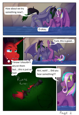 black_penis cape clothing creeping female female/female fingering genitals group horn male penis petting sex text tribadism vaginal vulva wings nivimonster hasbro my_little_pony bat_pony equid equine horse mammal pony vampire vampony absurd_res english_text hi_res