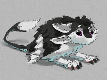 3_toes 4_ears ambiguous_gender biped bipedal_feral black_body black_feathers black_fur black_sclera cheek_tuft claws crouching derp_eyes facial_tuft feathers feet feral fluffy folded_wings fur hair mouthless multi_ear nude on_ground purple_eyes silly silly_face simple_background simulated_traditional_(artwork) sitting solo text toes tuft white_background white_body white_feathers white_fur wings hilyasp fyr_(fenrir784) avali avian bird 2025 4:3 absurd_res colored colored_sketch digital_drawing_(artwork) digital_media_(artwork) digital_painting_(artwork) english_text hi_res meme painting_(artwork) portrait rebelle_(artwork) sketch three-quarter_portrait
