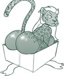 alternate_species anthro big_breasts big_butt biped box breasts butt christmas_present container dark_body dark_breasts dark_ears dark_fur dark_inner_ear_fluff dark_nose dark_spots dark_tail ear_piercing ear_ring eyebrows eyelashes female fur furrification gift gift_box glistening glistening_butt hair head_turned holidays huge_butt in_box in_container inner_ear_fluff leopard_spots light_hair long_hair looking_at_viewer looking_back looking_back_at_viewer markings mouth_closed nude nude_anthro nude_female piercing pointy_ears prick_ears ribbons ring_piercing snout solo spots spotted_back spotted_body spotted_breasts spotted_butt spotted_ears spotted_face spotted_fur spotted_legs spotted_markings spotted_tail straight_hair surprise surprised_expression tail tail_markings thick_thighs three-quarter_view tuft tusks wide_eyed redout christmas disney tarzan tarzan_(disney) queen_la felid leopard mammal pantherine 2024 black_and_white digital_drawing_(artwork) digital_media_(artwork) full-length_portrait hi_res monochrome portrait