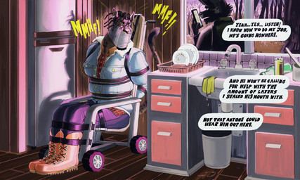 angry anthro appliance barazoku bdsm bondage bound braided_hair cellphone chair clothed clothing detailed_background dish duct_tape duo electronics floor forced forest fridge furniture gag gagged hair jacket kidnapping kitchen_appliance male muffled muscular muscular_sub phone plant restraints rope rope_bondage smartphone struggling submissive tape tape_gag text topwear tree window wood wood_floor bondagefanart felid hybrid leopard lion mammal pantherine absurd_res english_text hi_res