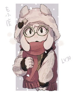 anthro blush eyewear floppy_ears glasses horn kemono male scarf snow solo winter_clothing akikazeume deltarune undertale_(series) ralsei bovid caprine goat mammal 4:5 hi_res