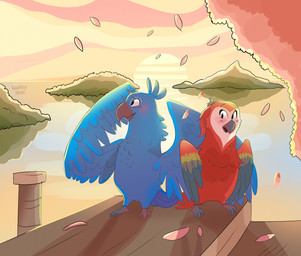 3_toes beak beak_closed black_beak black_eyes blue_body blue_feathers blue_tail blue_tail_feathers blue_wings blush blush_lines canon_x_oc chest_tuft closed_smile cloud duo feather_hair feathers featureless_crotch feet female female_feral feral hair island larger_feral larger_male light male male/female male_feral mouth_closed multicolored_wings neck_tuft nude nude_female nude_male open_beak open_mouth outside petals pink_sky plant ponytail pseudo_hair red_body red_feathers red_hair red_tail red_tail_feathers red_wings romantic romantic_ambiance sea shy size_difference sky smaller_female smaller_feral smile standing sunset tail talons tan_clouds thin_eyebrows toes toony tuft water white_face wings wolflly10 blu_waifu blue_sky_studios rio_(series) blu_(rio) coco_the_scarlet_macaw_(blu_waifu) avian bird macaw neotropical_parrot parrot true_parrot 2024 absurd_res colored digital_drawing_(artwork) digital_media_(artwork) english_description hi_res lighting shaded spanish_description