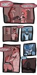 1:2 2016 anthro biped blush breasts butt buttplug canid cobalt_(tatsuchan18) collar comic daisy_(tatsuchan18) detailed_background dialogue english_text fenrir_(tatsuchan18) fur group hair hi_res lagomorph leporid male mammal open_mouth plug_(sex_toy) rabbit sex_toy speech_bubble standing tatsuchan18 text trio