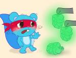 anthro blue_body blue_fur duo fur kryptonite male mask namoke happy_tree_friends splendid_(htf) mammal rodent sciurid