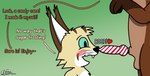 ambiguous_gender animal_genitalia animal_penis anthro balls blush boop brown_body brown_fur brown_markings brown_pawpads candy_cane_penis canine_genitalia canine_penis duo erection fangs food food_fetish food_play frosting frosting_on_penis fur genitals hair head_tuft holidays humor imminent_fellatio imminent_oral imminent_sex male male/ambiguous markings nose_boop nude open_mouth pawpads penis penis_boop presenting presenting_penis pun red_penis simple_background smile teeth text tuft whiskers yellow_body caffeinatedhornfox christmas denni_(caffeinatedhornfox) luxi_(caffeinatedhornfox) canid canine caracal caracal_(genus) felid feline fox mammal digital_media_(artwork) english_text hi_res