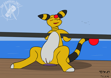 anal anal_fluids blush bodily_fluids countershade_torso countershading dildo eyes_closed female genitals knot knotted_dildo masturbation sea sex_toy short_loop solo vulva water yellow_body telem nintendo pokemon ampharos generation_2_pokemon pokemon_(species) absurd_res animated frame_by_frame hi_res