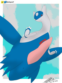anus big_penis blush genitals looking_at_viewer looking_down male penis presenting presenting_anus presenting_penis simple_background solo balthysstuff nintendo pokemon generation_3_pokemon latios legendary_pokemon pokemon_(species) 3:4 absurd_res hi_res