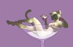 alcohol anthro beverage blue_eyes breasts butt cocktail digital_media_(artwork) domestic_cat dripping droste_effect felid feline felis female food furlana hi_res looking_at_viewer mammal nipple_dip nipples nude open_mouth pawpads pink_pawpads recursion shaded siamese simple_background smile solo third-party_edit