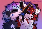 ailurid canid canine canis chaco_(boldhowl) domestic_dog dragon duo female fox hi_res husky hybrid kissing lucy_(og_scorpio) lycaaonn male male/female mammal mythological_creature mythological_scalie mythology nordic_sled_dog red_panda romantic romantic_couple scalie spitz wolf