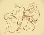 3_toes anthro bound chain claws feathers feet foot_fetish foot_focus hands_tied laugh male rope solo tickle_torture tickling toe_claws toes teddypaws undertale_(series) asgore_dreemurr bovid caprine goat mammal 5:4