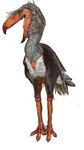 ambiguous_gender beak black_spots blue_eyes feathers feet feral front_view grey_body grey_feathers looking_away open_mouth orange_legs scales solo spots standing talons toes wings_folded mossa avian bird cariamiform kelenken prehistoric_species terror_bird 2023 absurd_res digital_media_(artwork) hi_res