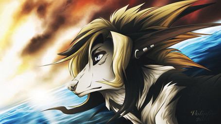 day ear_piercing ear_ring feral fur hair male outside piercing ring_piercing solo volinfer canid canine mammal 16:9 2015 digital_media_(artwork) headshot_portrait hi_res portrait widescreen