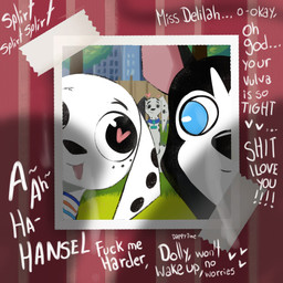 age_difference blue_eyes bodily_fluids cheating_boyfriend cheating_wife collar cum dialogue female feral feral_on_feral genital_fluids group heart_eyes heart_symbol infidelity male male/female offscreen_character offscreen_sex older_female photo profanity silhouette silhouetted_sex size_difference smile suggestive text toony trio younger_male dappytime 101_dalmatian_street 101_dalmatians disney delilah_(101_dalmatians) dolly_(101_dalmatians) hansel_(101_dalmatians) canid canine canis dalmatian domestic_dog husky mammal nordic_sled_dog spitz 1:1 english_text hi_res