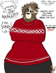 argelia_(epalekouda3) big_breasts breasts christmas_clothing christmas_sweater christmas_topwear clothing female holidays mature_female sweater topwear dekoude christmas carolina_(epalekouda3) bear mammal absurd_res hi_res