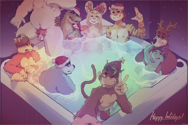 5_fingers annoyed anthro antlers arm_tattoo armpit_hair arms_around_shoulders arms_around_waist balls barely_visible_genitalia black_nose blonde_hair blue_eyes body_hair bow_(feature) bow_ribbon breasts brown_body brown_eyes brown_fur buckteeth casual_exposure casual_nudity chest_hair chest_tattoo chest_tuft christmas_clothing christmas_headwear claws clothing cup_holder elf_hat eyes_closed face_cut-off fake_antlers fake_horns feathers female fingers flaccid foam foreskin fur genitals gesture green_eyes grey_body grey_fur group group_photo group_selfie hair hand_gesture hands_behind_back happy_trail hat hat_only headgear headgear_only headwear headwear_only high-angle_view holiday_message holidays horn hot_tub humanoid_genitalia humanoid_penis looking_at_viewer lying lying_on_another male male/female markings mistletoe mostly_nude muscular muscular_anthro muscular_male navel night nipples nude one_eye_closed open_mouth orange_body orange_fur outside overweight overweight_anthro overweight_male penile penis photo pink_nose plant pool_lights pubes red_eyes santa_hat scales selfie selfie_stick side_by_side sitting skinny skinny_anthro skinny_dipping skinny_female skinny_male smile snout snow snowing striped_body striped_fur striped_markings stripes tail tattoo teeth text tongue tuft unsure v_sign water wet wet_body wet_fur wet_scales white_body white_feathers wink winking_at_viewer winter yellow_body yellow_fur hollonut banjo-kazooie christmas conker's_bad_fur_day diddy_kong_racing donkey_kong_(series) happy_holidays new_year nintendo rareware banjo_(banjo-kazooie) bumper_the_badger conker diddy_kong drumstick_the_rooster krunch_the_kremling pipsy_the_mouse timber_the_tiger tiptup alligator alligatorid avian badger bear bird chicken crocodile crocodilian european_badger felid feline felis galliform haplorhine house_mouse kong kremling kritter_(kremling) mammal meles monkey mouse murid murine mustelid musteline pantherine phasianid primate reptile rodent scalie sciurid tiger tortoise tree_squirrel turtle ursine 2025 3:2 digital_drawing_(artwork) digital_media_(artwork) english_text hi_res