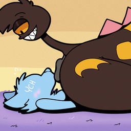 bodily_fluids brown_body brown_fur faceless_character facesitting flying_sweatdrops fur grass living_tail orange_sclera plant sharp_teeth sitting_on_another spikes spikes_(anatomy) sweat sweatdrop tail tail_head teeth unusual_anatomy unusual_tail yellow_body yellow_fur respecies nintendo pokemon kyp_(character) trevor-fox_(character) ych_(character) generation_2_pokemon girafarig pokemon_(species) 1:1 animated