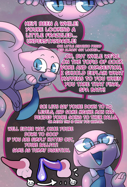 accessory animal_genitalia animal_penis anthro backsack balls blue_eyes eyewear fur genitals glasses hair necktie penis pink_body pink_fur pink_hair smile solo text wearing_glasses halfpricesouls nintendo pokemon marshal_(halfpricesouls) generation_1_pokemon legendary_pokemon mew_(pokemon) pokemon_(species) absurd_res english_text hi_res