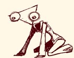 all_fours ambiguous_gender anxiety biped clothing for_a_head freckles mouthless solo stressed suit triangle_(shape) wide_eyed gooseworx gooseworx_(character) humanoid object_head shape_head 2023 digital_drawing_(artwork) digital_media_(artwork)